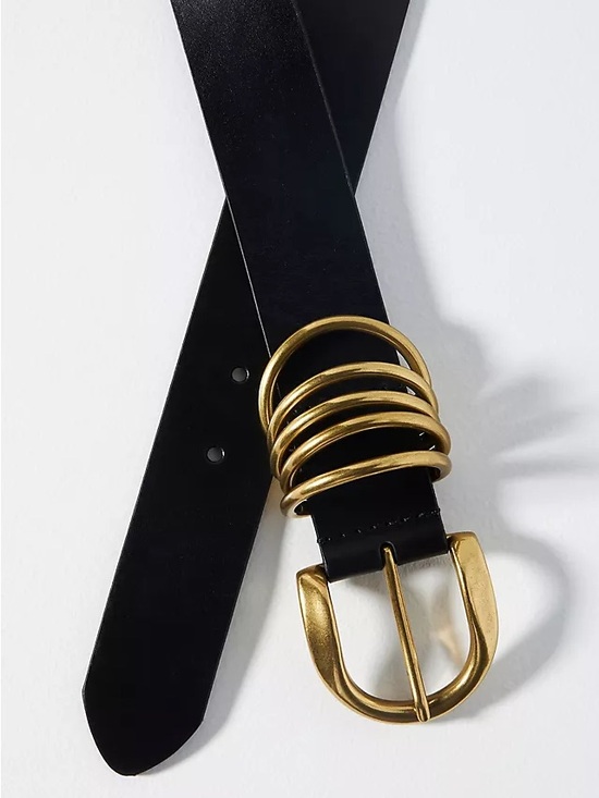 Anthropologie Accessories - Anthropologie Multi Keeper Belt, Black/Gold, M